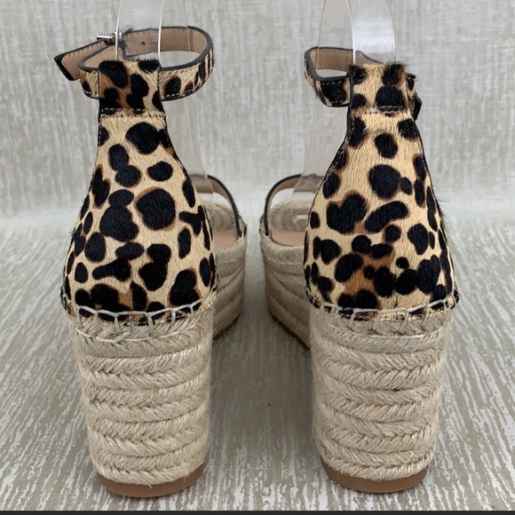 SOLD Leopard Print Jute Platform Wedge Espadrille Sandal - Picture 7 of 11